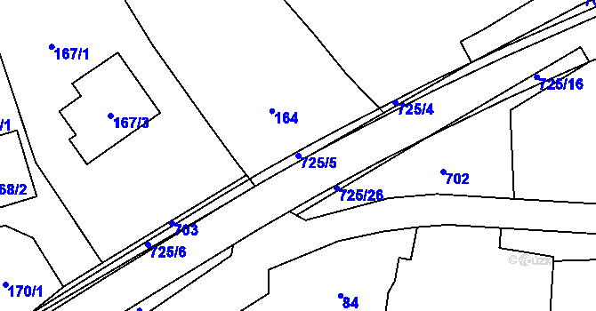 Parcela st. 725/5 v KÚ Býškovice, Katastrální mapa