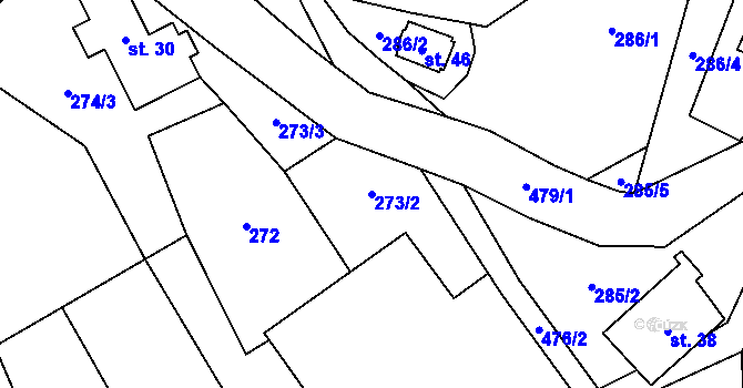 Parcela st. 273/2 v KÚ Smrček, Katastrální mapa