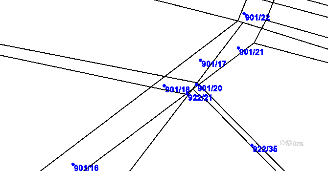 Parcela st. 901/18 v KÚ Býšť, Katastrální mapa
