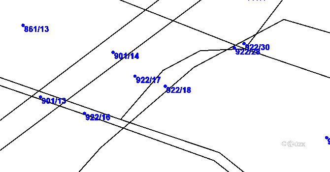 Parcela st. 922/18 v KÚ Býšť, Katastrální mapa