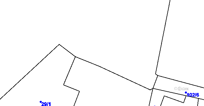 Parcela st. 102/7 v KÚ Hrachoviště u Býště, Katastrální mapa