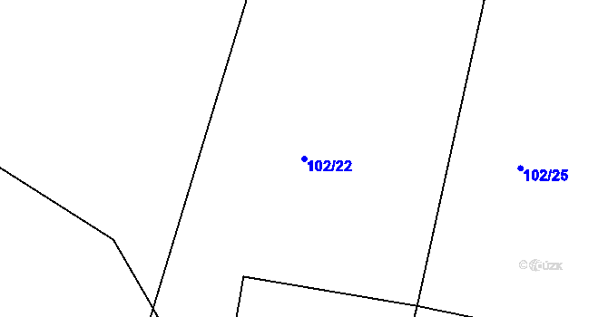 Parcela st. 102/22 v KÚ Hrachoviště u Býště, Katastrální mapa