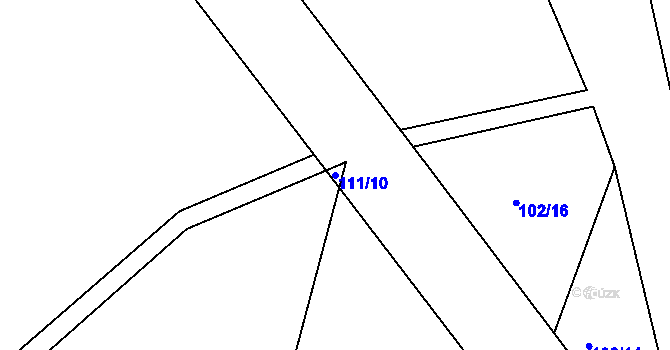 Parcela st. 111/10 v KÚ Hrachoviště u Býště, Katastrální mapa