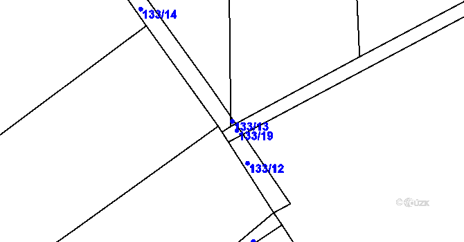 Parcela st. 133/13 v KÚ Hrachoviště u Býště, Katastrální mapa