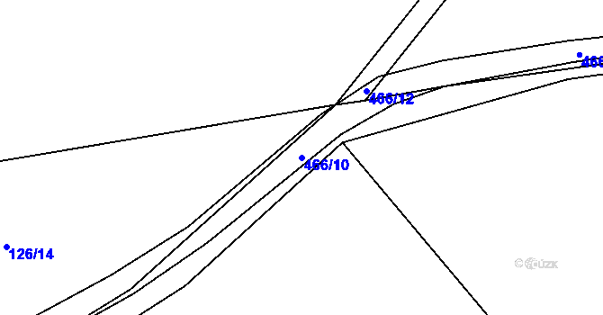 Parcela st. 466/10 v KÚ Hrachoviště u Býště, Katastrální mapa