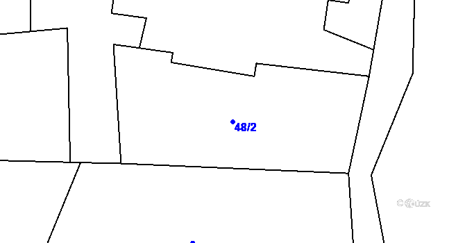 Parcela st. 48/2 v KÚ Byzhradec, Katastrální mapa