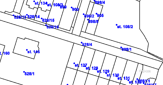 Parcela st. 528/4 v KÚ Byzhradec, Katastrální mapa