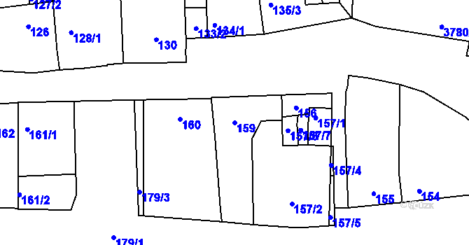 Parcela st. 159 v KÚ Bzenec, Katastrální mapa