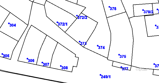 Parcela st. 373 v KÚ Bzenec, Katastrální mapa