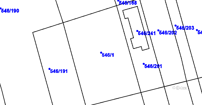 Parcela st. 546/1 v KÚ Bzenec, Katastrální mapa