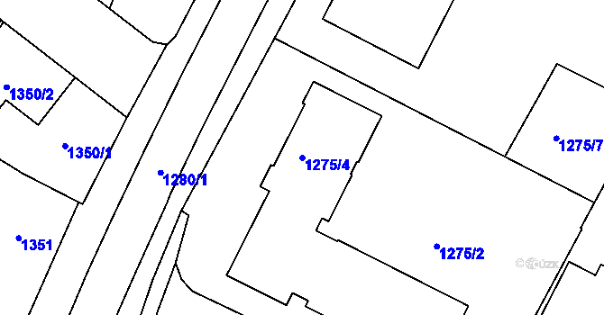 Parcela st. 1275/4 v KÚ Bzenec, Katastrální mapa