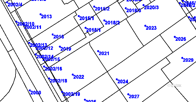Parcela st. 2021 v KÚ Bzenec, Katastrální mapa