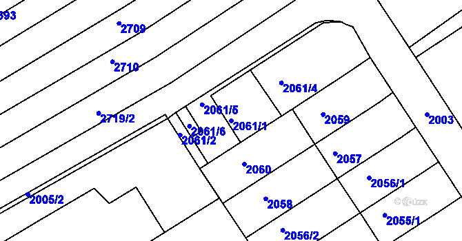 Parcela st. 2061/1 v KÚ Bzenec, Katastrální mapa