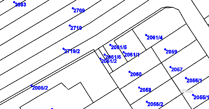 Parcela st. 2061/6 v KÚ Bzenec, Katastrální mapa