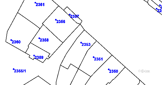 Parcela st. 2353 v KÚ Bzenec, Katastrální mapa