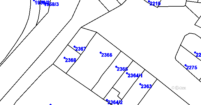 Parcela st. 2366 v KÚ Bzenec, Katastrální mapa