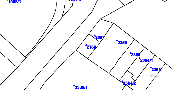 Parcela st. 2368 v KÚ Bzenec, Katastrální mapa
