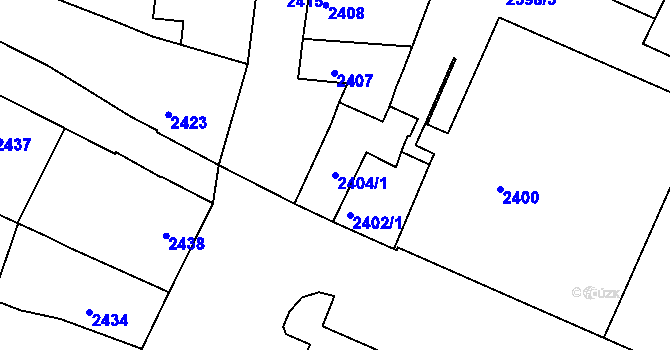 Parcela st. 2404/1 v KÚ Bzenec, Katastrální mapa