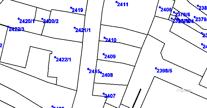 Parcela st. 2409 v KÚ Bzenec, Katastrální mapa