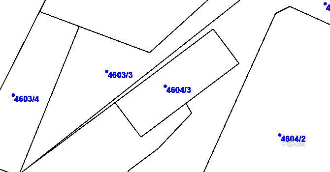 Parcela st. 4604/3 v KÚ Bzenec, Katastrální mapa