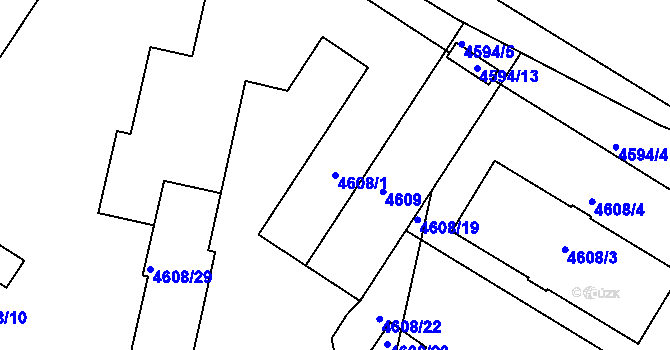 Parcela st. 4608/1 v KÚ Bzenec, Katastrální mapa