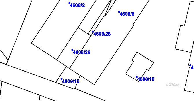 Parcela st. 4608/9 v KÚ Bzenec, Katastrální mapa