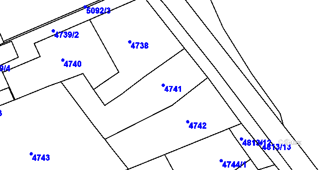 Parcela st. 4741 v KÚ Bzenec, Katastrální mapa