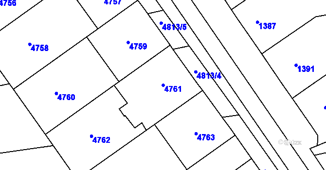 Parcela st. 4761 v KÚ Bzenec, Katastrální mapa