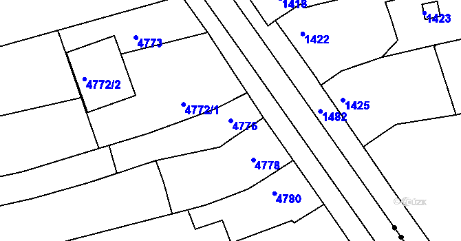 Parcela st. 4776 v KÚ Bzenec, Katastrální mapa