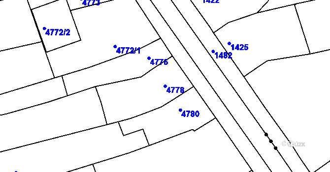 Parcela st. 4778 v KÚ Bzenec, Katastrální mapa