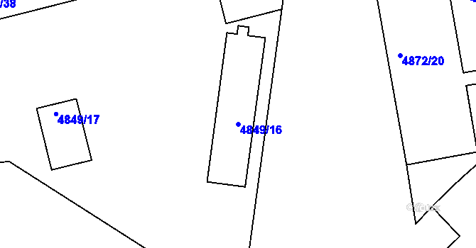 Parcela st. 4849/16 v KÚ Bzenec, Katastrální mapa
