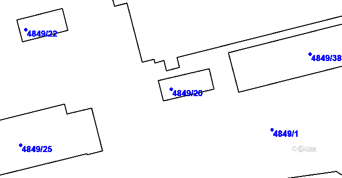 Parcela st. 4849/20 v KÚ Bzenec, Katastrální mapa