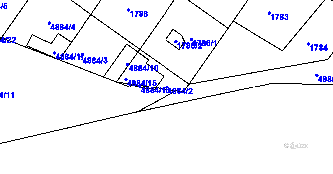 Parcela st. 4884/2 v KÚ Bzenec, Katastrální mapa
