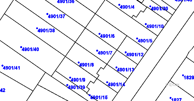Parcela st. 4901/7 v KÚ Bzenec, Katastrální mapa