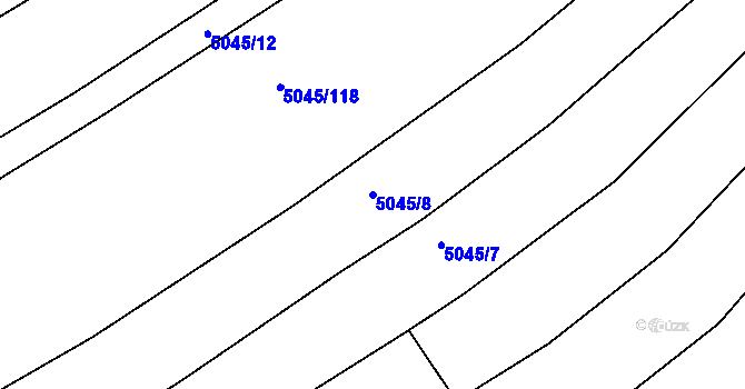 Parcela st. 5045/8 v KÚ Bzenec, Katastrální mapa