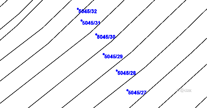Parcela st. 5045/29 v KÚ Bzenec, Katastrální mapa