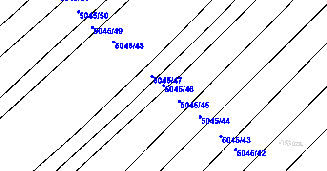 Parcela st. 5045/46 v KÚ Bzenec, Katastrální mapa
