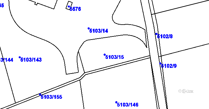 Parcela st. 5103/15 v KÚ Bzenec, Katastrální mapa