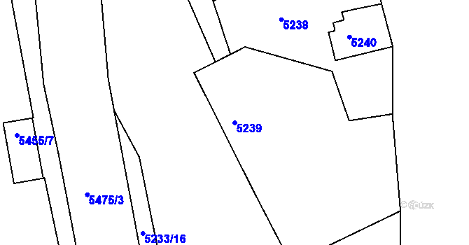 Parcela st. 5239 v KÚ Bzenec, Katastrální mapa