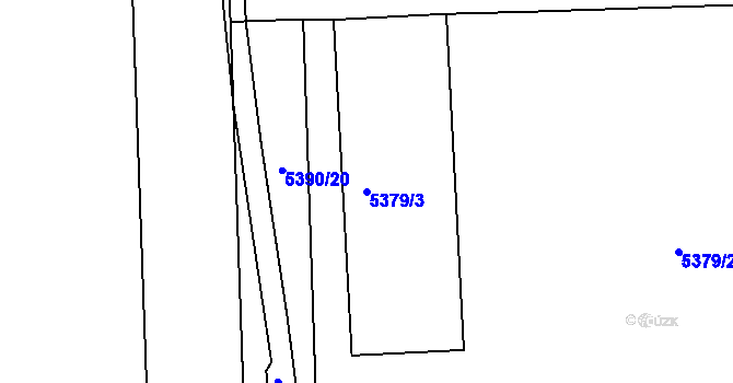 Parcela st. 5379/3 v KÚ Bzenec, Katastrální mapa