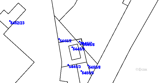 Parcela st. 5445/7 v KÚ Bzenec, Katastrální mapa