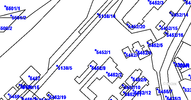 Parcela st. 5452/1 v KÚ Bzenec, Katastrální mapa