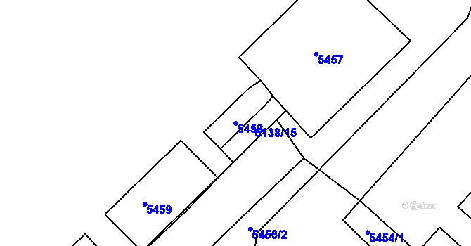 Parcela st. 5458 v KÚ Bzenec, Katastrální mapa