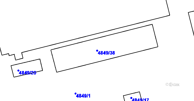 Parcela st. 4849/38 v KÚ Bzenec, Katastrální mapa