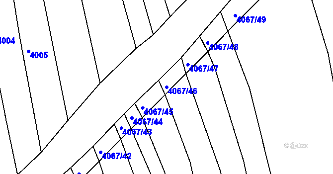 Parcela st. 4067/46 v KÚ Bzenec, Katastrální mapa