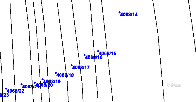 Parcela st. 4068/15 v KÚ Bzenec, Katastrální mapa