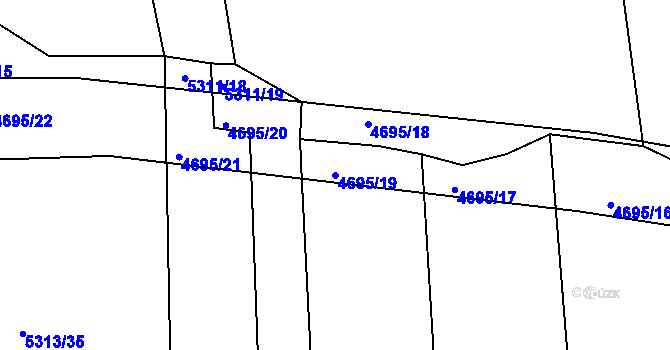 Parcela st. 4695/19 v KÚ Bzenec, Katastrální mapa