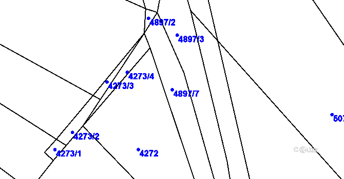 Parcela st. 4897/7 v KÚ Bzenec, Katastrální mapa