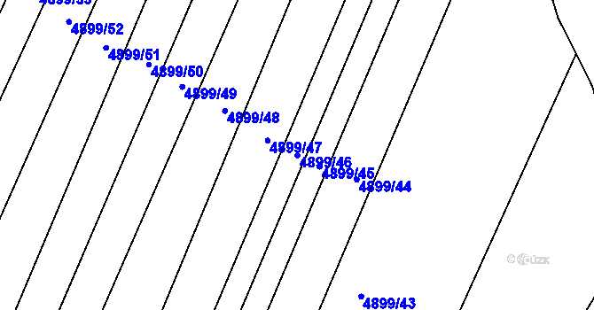 Parcela st. 4899/46 v KÚ Bzenec, Katastrální mapa