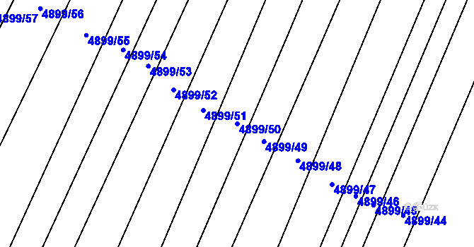 Parcela st. 4899/50 v KÚ Bzenec, Katastrální mapa